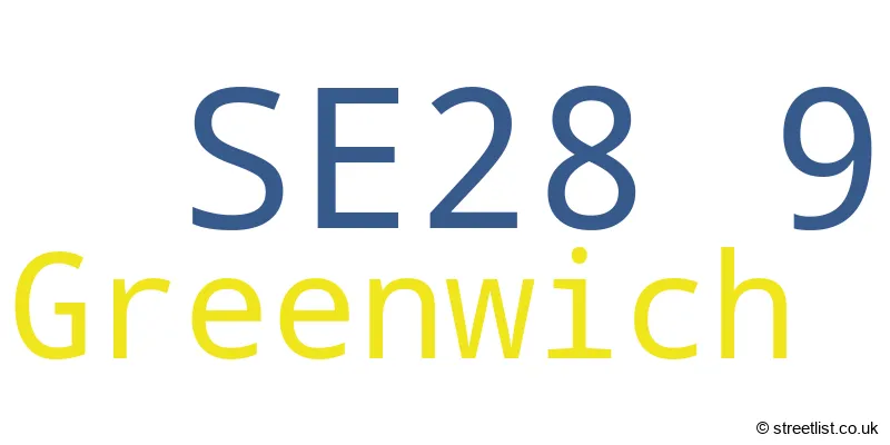 A word cloud for the SE28 9 postcode